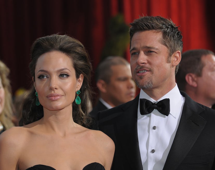 LOS ANGELES, CALIFORNIA - FEB 22: Angelina Jolie and Brad Pitt arrives to the 81st Annual Academy Aw...