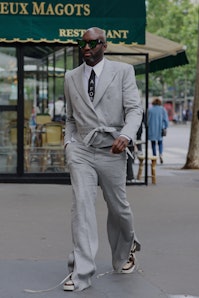 Virgil Abloh is seen strolling in Saint Germain on June 24, 2021