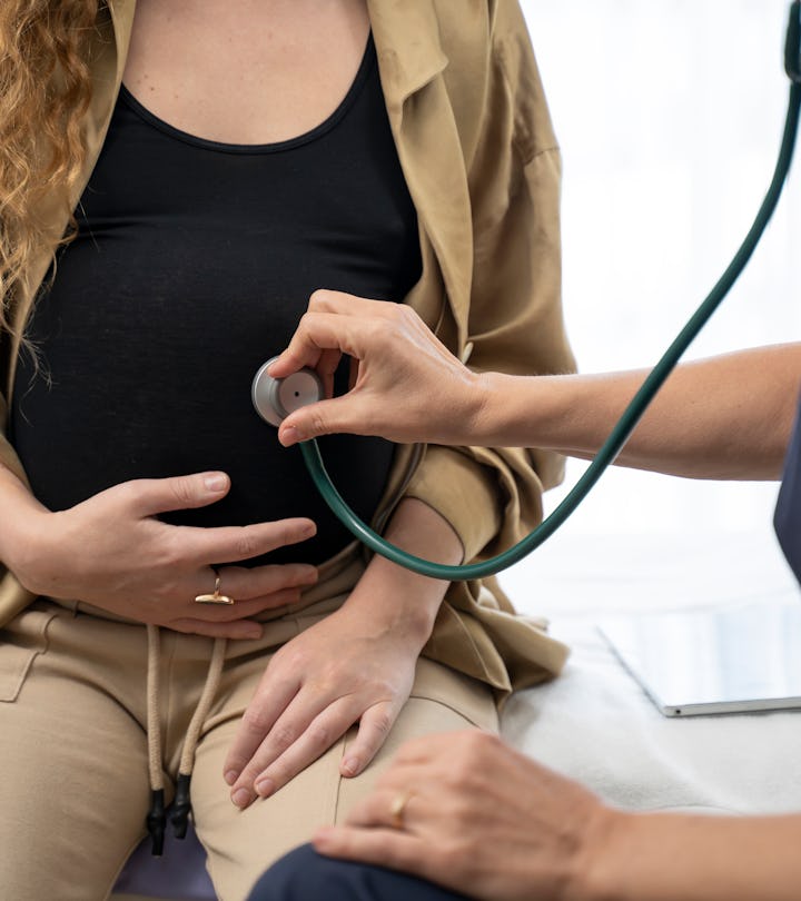 Pregnant Woman and Gynecologist Doctor at Hospital