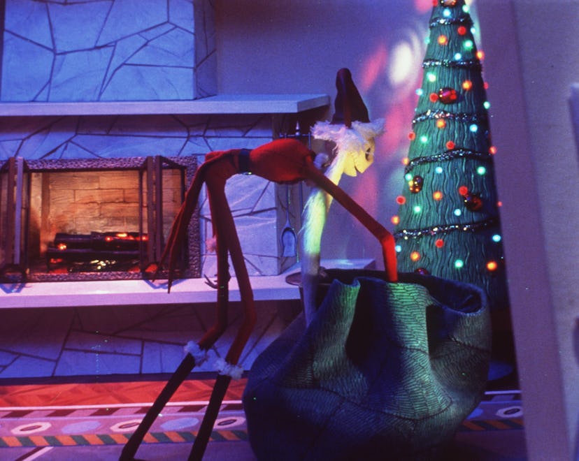 370100 02: Decked out in his new Santa Claus outfit, Jack Skellington, the ruler of Halloweentown, d...