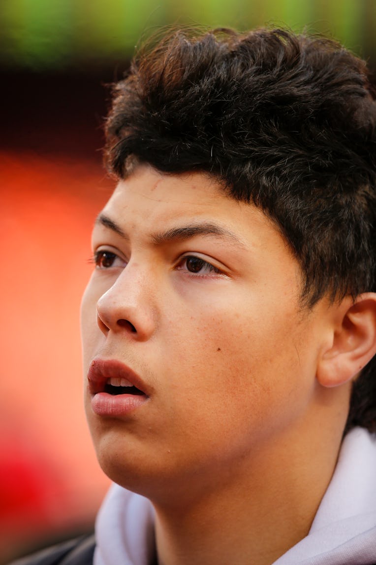 KANSAS CITY, MO - DECEMBER 30: Jackson Mahomes, brother to Patrick Mahomes #15 of the Kansas City Ch...