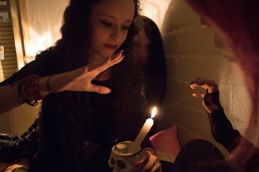 Modern-day witches practicing witchcraft