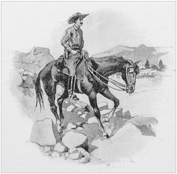 Antique Illustration: Cowboy