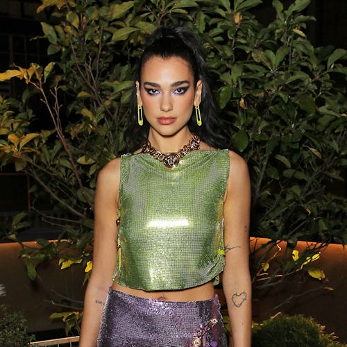 Dua Lipa attends an exclusive party hosted by Frieze and Versace.