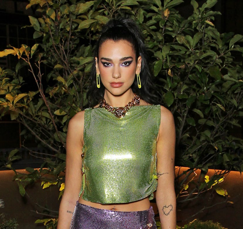 Dua Lipa attends an exclusive party hosted by Frieze and Versace.