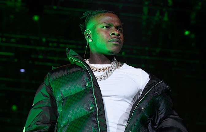NEW YORK, NEW YORK - OCTOBER 28: DaBaby performs as a special guest during 50 Cent's set at Rolling ...