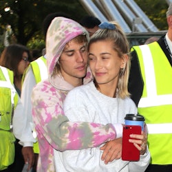 LONDON, ENGLAND - SEPTEMBER 18:  Justin Bieber and Hailey Baldwin seen at the London Eye on Septembe...