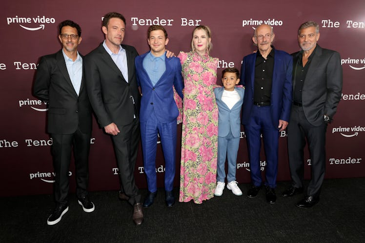 LOS ANGELES, CALIFORNIA - OCTOBER 03: (L-R) Grant Heslov, Ben Affleck, Tye Sheridan, Lily Rabe, Dani...