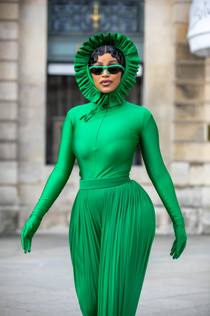 PARIS, FRANCE - OCTOBER 03: Singer Cardi B is seen on Place Vendome on October 03, 2021 in Paris, Fr...