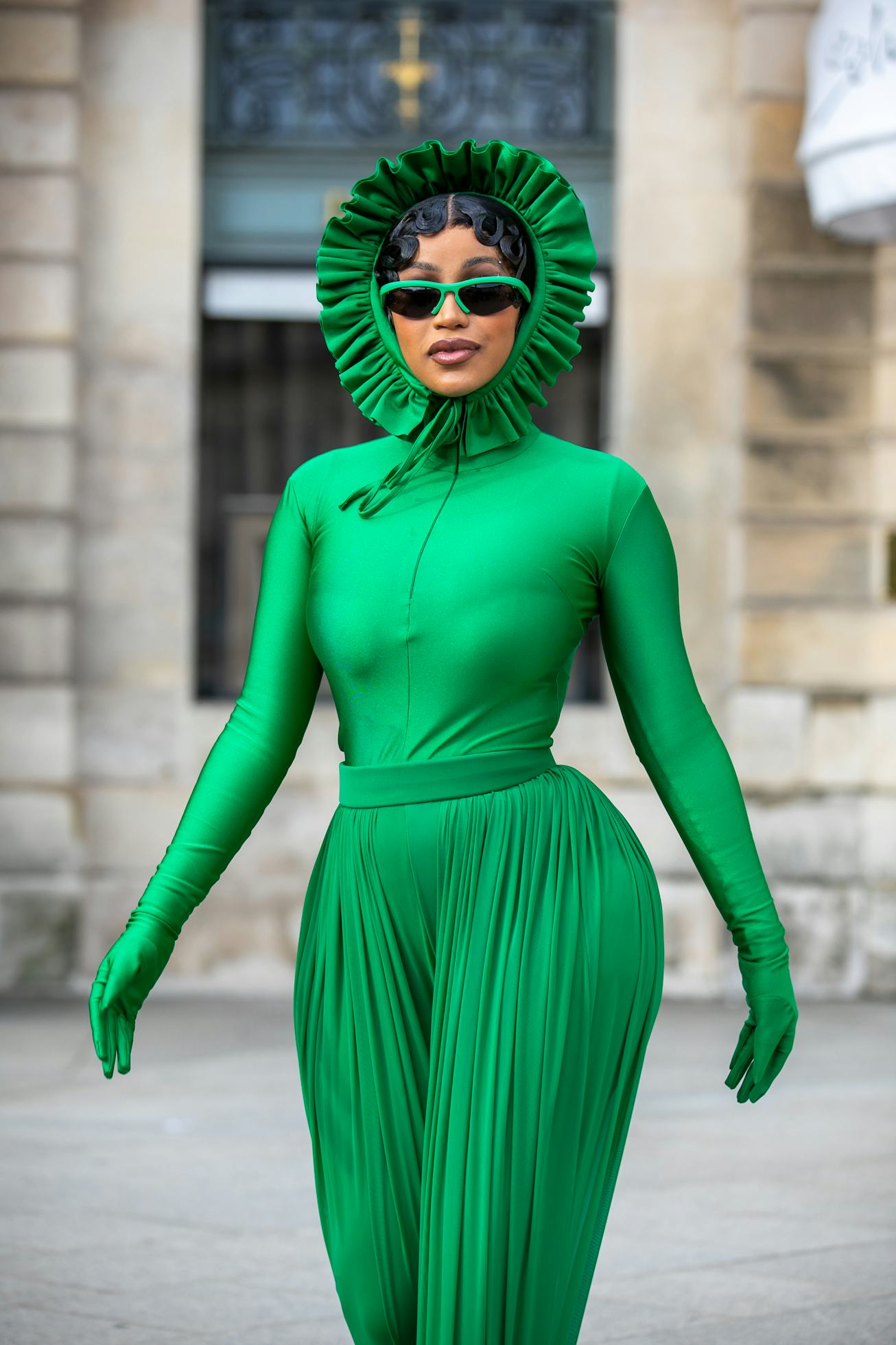 PARIS, FRANCE - OCTOBER 03: Singer Cardi B is seen on Place Vendome on October 03, 2021 in Paris, Fr...