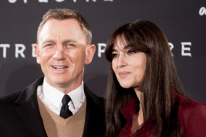 Daniel Craig and Monica Bellucci attend the phorocall of movie 007 Spectre in Rome. (Photo by Alessa…
