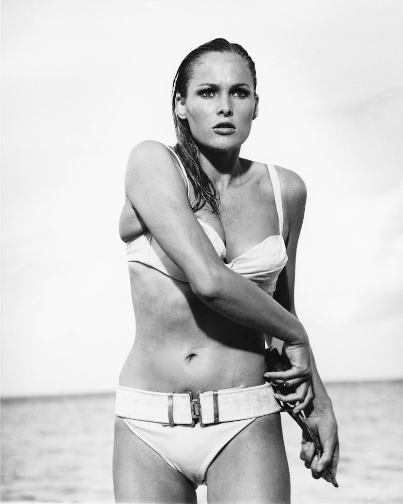 Swiss actress Ursula Andress as Honey Ryder in a scene from the James Bond film ‘Dr. No’, 1962. (Ph…