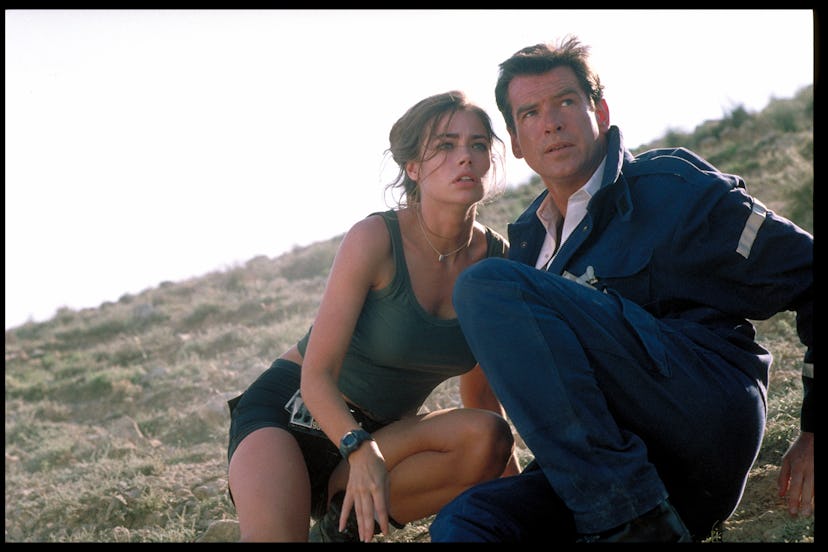 (Original Caption) Denise Richards and Pierce Brosnan on the set of the film 'The World is not Enoug...