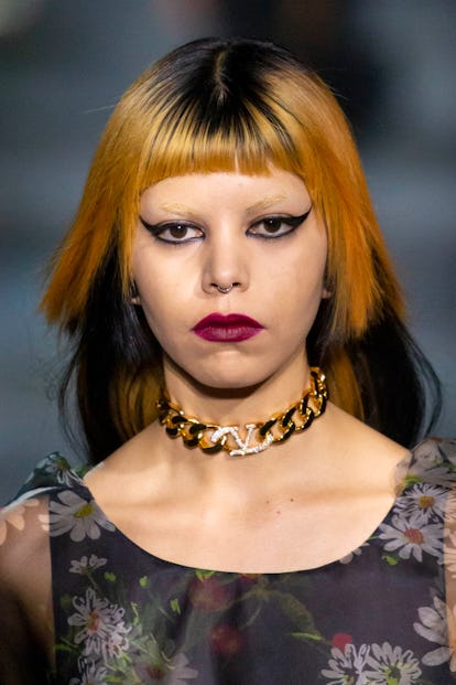 PARIS, FRANCE - OCTOBER 01: A model walks the runway during the Valentino Ready to Wear Spring/Summe...