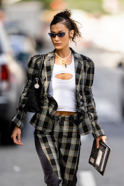 Louis Vuitton Chain Links Patches Necklace worn by Bella Hadid
