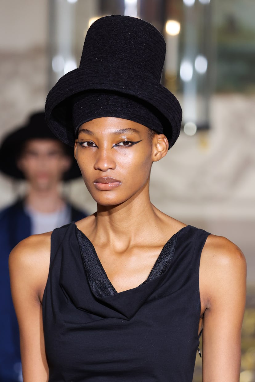 At Koché Spring Summer 2022 at Paris Fashion Week in 2021, makeup artist Cécile Paravina crafted raz...