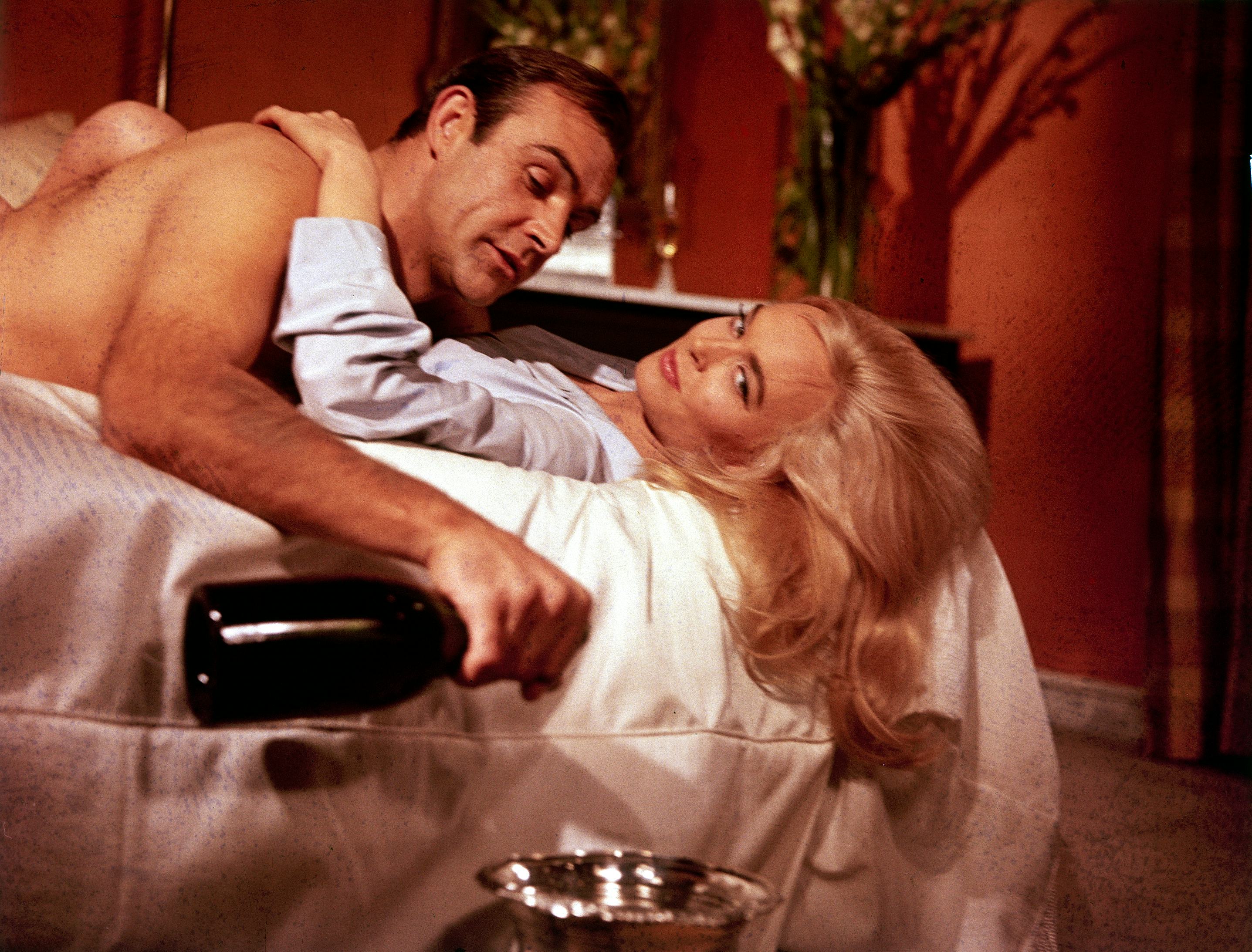 Sean Connery, Shirley Eaton in &ldquo;Goldfinger&rdquo; 1964   (Photo by RDB/ullstein bild via Getty Images)