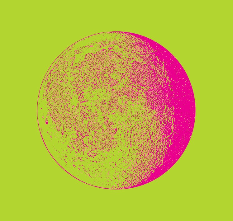 Mezzotint of the October 2021 full moon in Aries before Halloween.