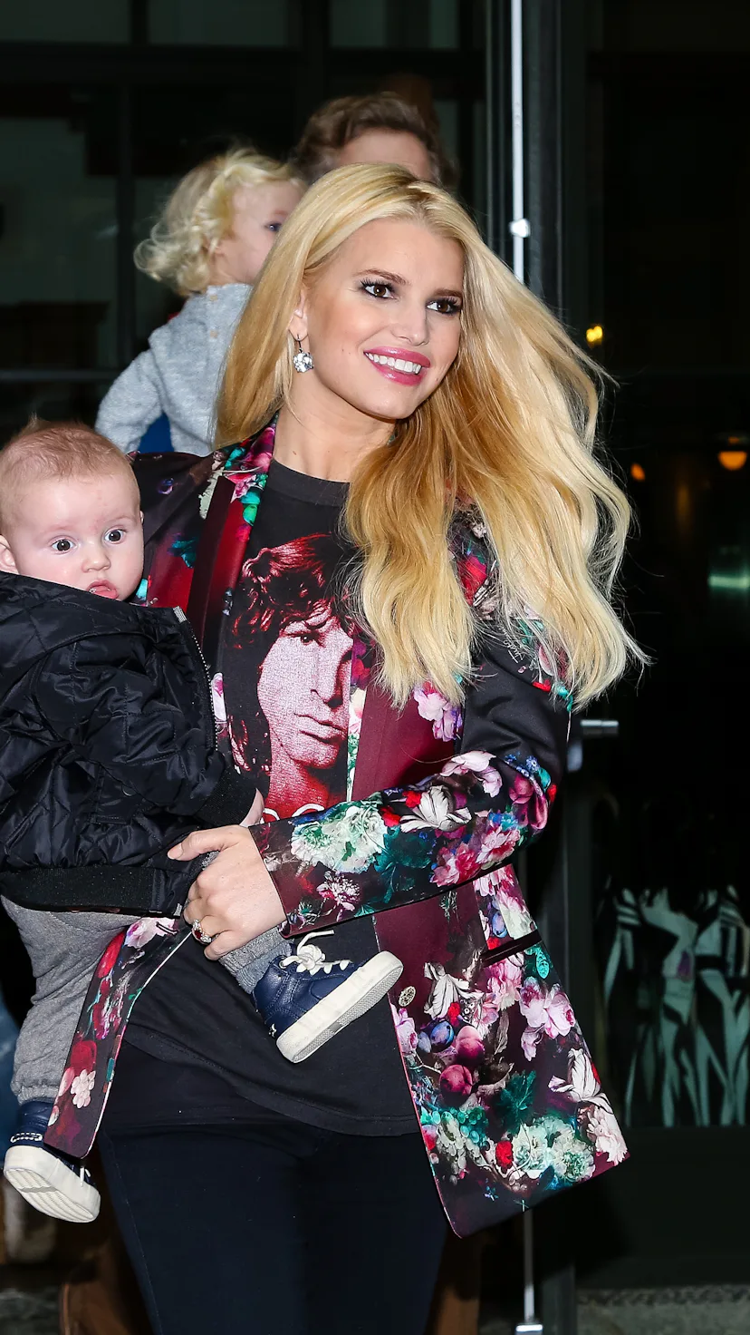 NEW YORK, NY - DECEMBER 06: Jessica Simpson and her family, Eric Johnson, son Ace and daughter Maxw...