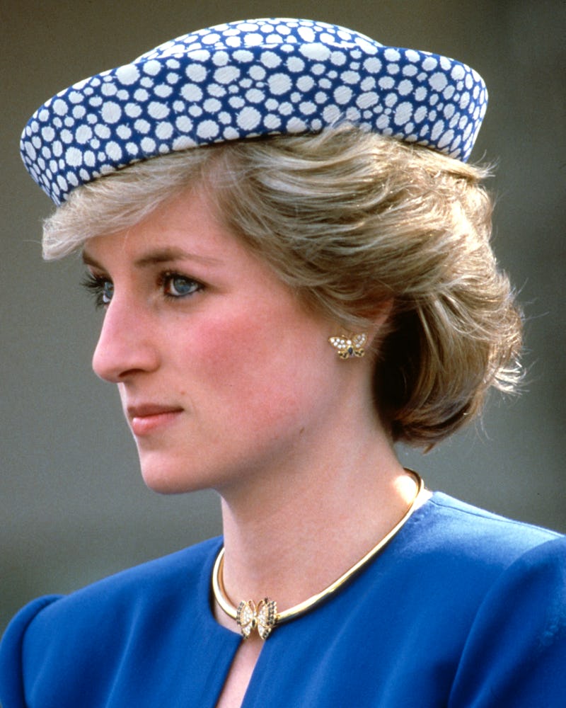 Princess Diana wearing her butterfly earrings in British Columbia, Canada in May 1986. 