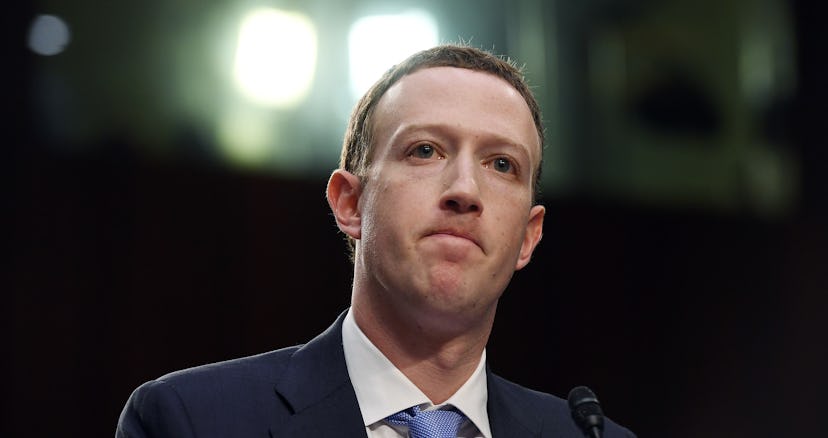 WASHINGTON, DC - APRIL 10: Facebook CEO, Mark Zuckerberg appears for a hearing at the Hart Senate Of...