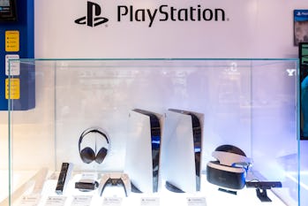 HONG KONG, CHINA - 2021/01/21: Japanese video gaming system brand created and owned by Sony Computer...