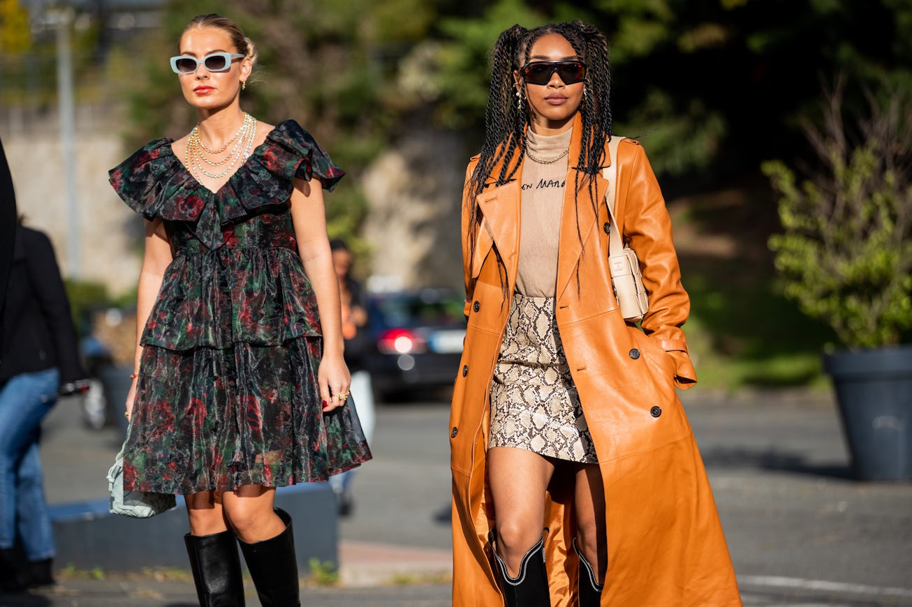 PARIS, FRANCE - SEPTEMBER 30: Guests seen outside Coperni during Paris Fashion Week - Womenswear Spr...