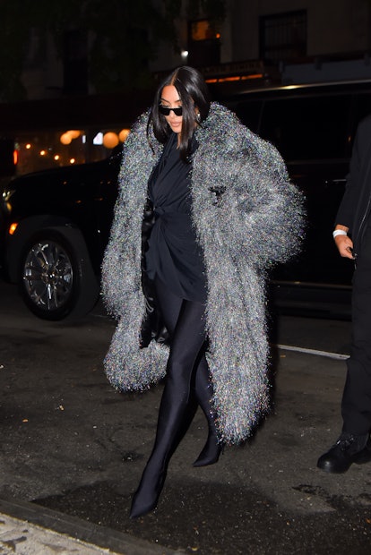 Kim Kardashian Adds Some Tinsel to Her Balenciaga Wardrobe