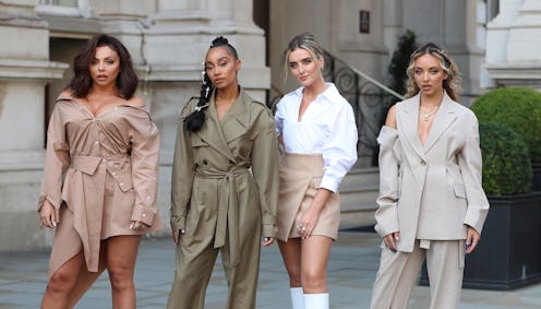 LONDON, ENGLAND - SEPTEMBER 15: Little Mix seen leaving the Langham Hotel ahead of their performance...