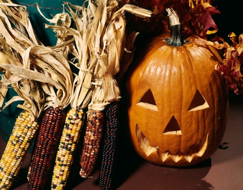 1970s HALLOWEEN CARVED PUMPKIN JACK-O'-LANTERN FACE. Here are creepy facts about Halloween's history...