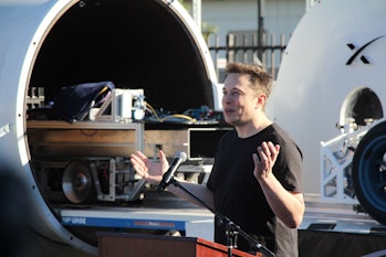 WATERLOO, ON - FEB. 17:WATERLOO, ON - FEB. 17:Elon Musk speaks at the Hyperloop pod competition on J...
