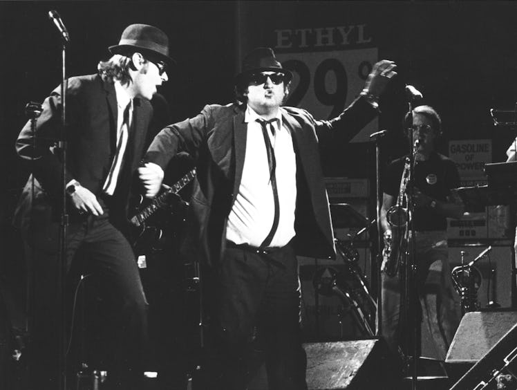 Dan Aykroyd and John Belushi of the Blues Brothers, 1980  (Photo by Chris Walter/WireImage)