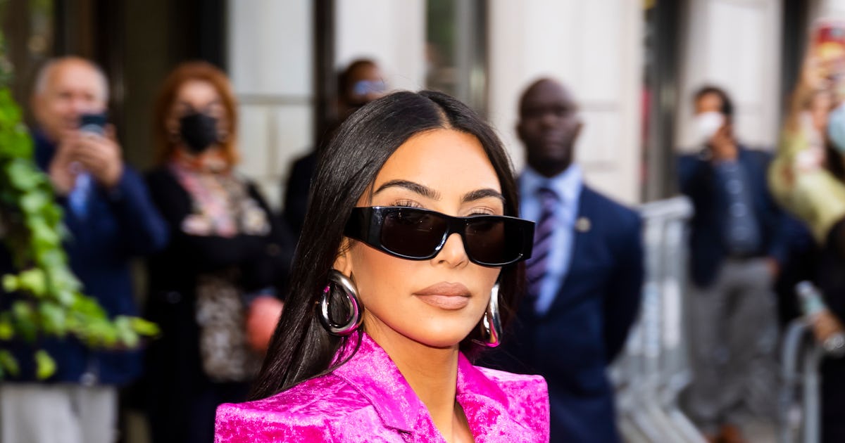 Kim Kardashian Wears Hot Pink Balenciaga Jacket And Boots In Nyc