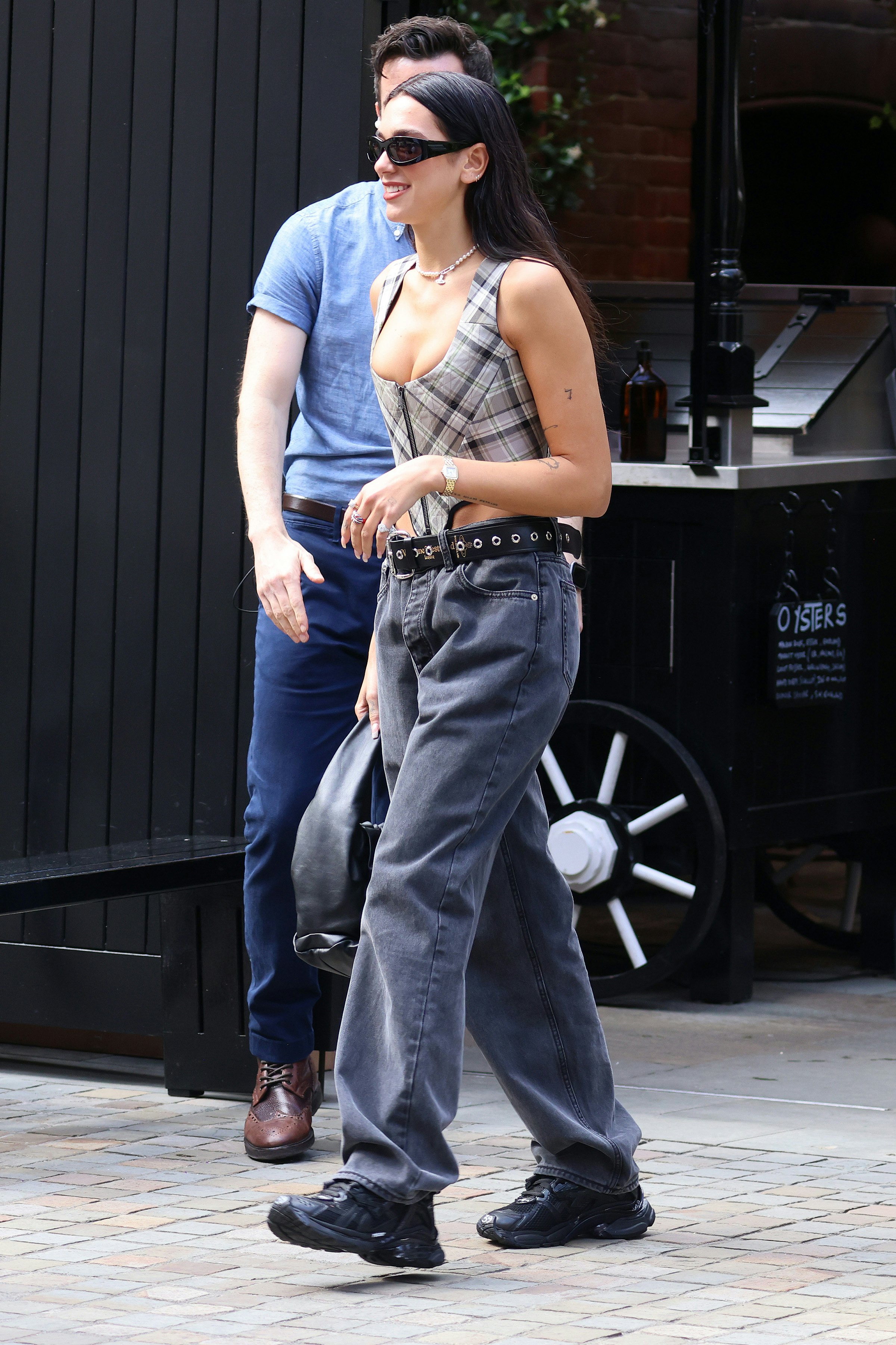 Irina Shayk Wore Baggy Low Rise Jeans With A Corset