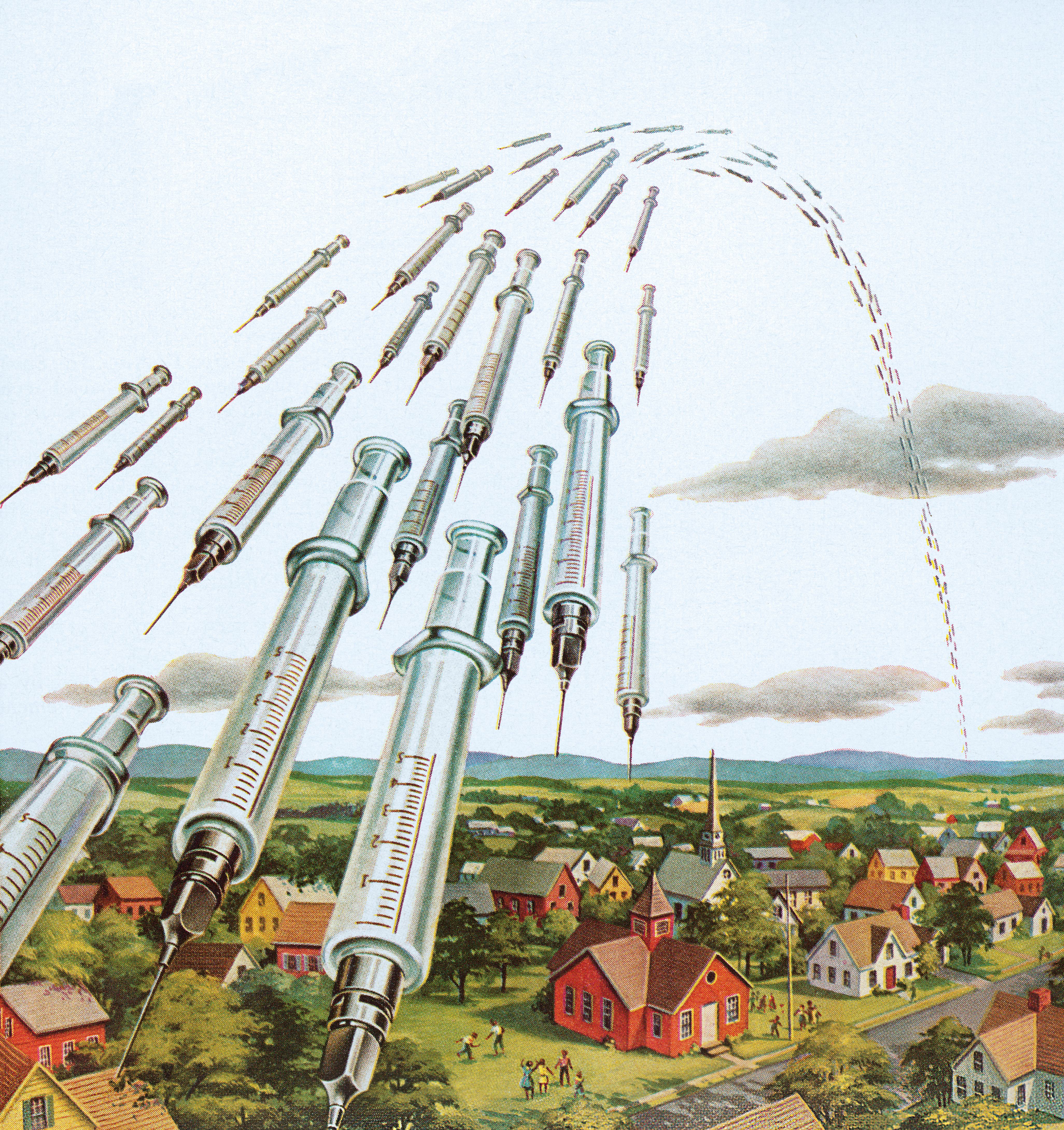 Needles Flying Through the Air