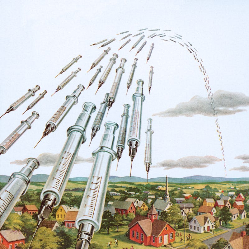 Needles Flying Through the Air