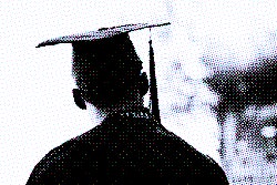 Rearview shot of a young man on graduation day