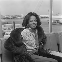 American singer and actress Diana Ross at London Airport, UK, 31st March 1973. (Photo by R. Brigden/...