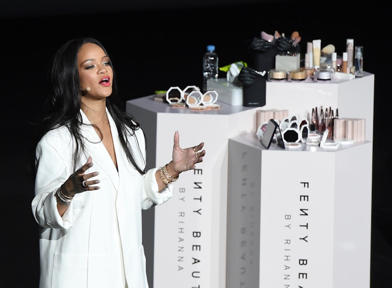Rihanna attends the launch of Fenty Beauty at Lotte Cinema World Tower in Seoul, South Korea, in 201...