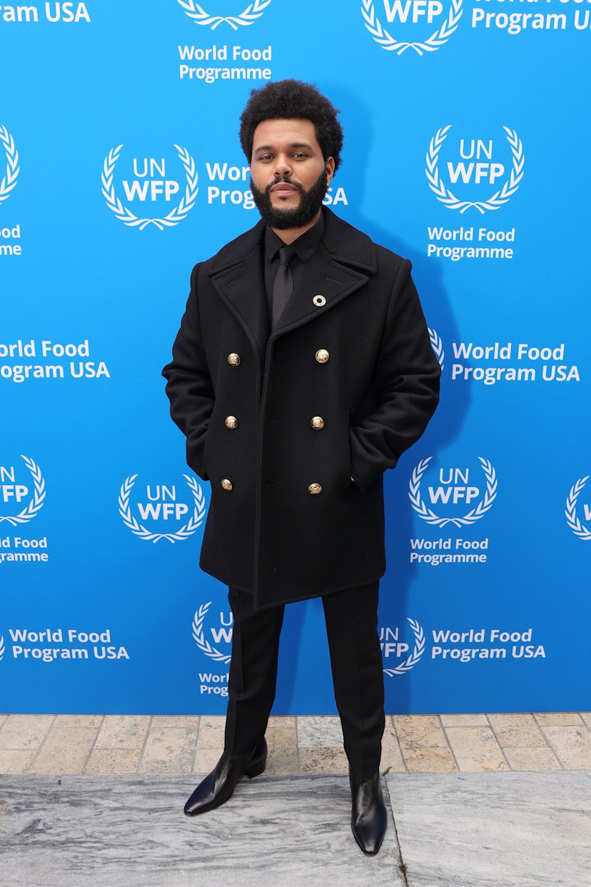 The Weeknd attends the U.N. World Food Programme as it welcomes The Weeknd as a Goodwill Ambassador