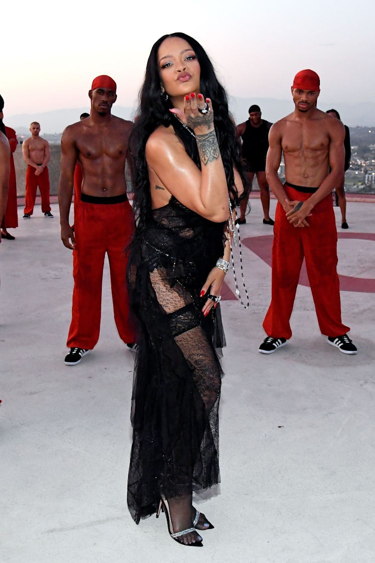 Rihanna at the Savage X Fenty Show Vol. 3 in the brand's lingerie.