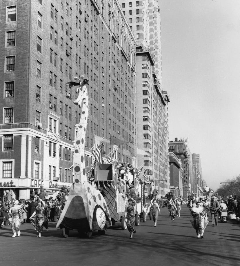 Macy's Thanksgiving Day Parade float.  Circa 1956 (Photo by Bettmann Archive/Getty Images)