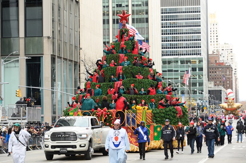 NEW YORK, NEW YORK - NOVEMBER 28: Macy's Christmas Singing Tree is seen during the 93rd Annual Macy'...