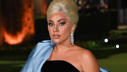 Lady Gaga wears Schiaparelli Custom Gown in 2021.