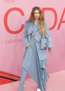 BROOKLYN MUSEUM, NEW YORK, UNITED STATES - 2019/06/03: Gigi Hadid wearing dress by Off-White attends...