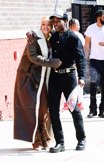 Rockstar Parents A$AP Rocky and Rihanna Coordinated Outfits in