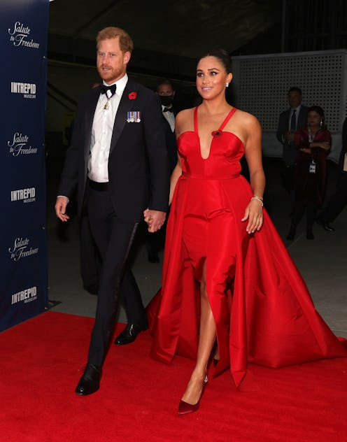 Prince Harry, Duke of Sussex and Meghan, Duchess of Sussex attend the 2021 Salute To Freedom Gala at...