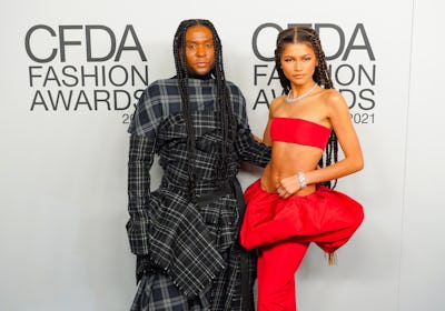 NEW YORK, NEW YORK - NOVEMBER 10: Law Roach and Zendaya attend the 2021 CFDA Fashion Awards at The G...