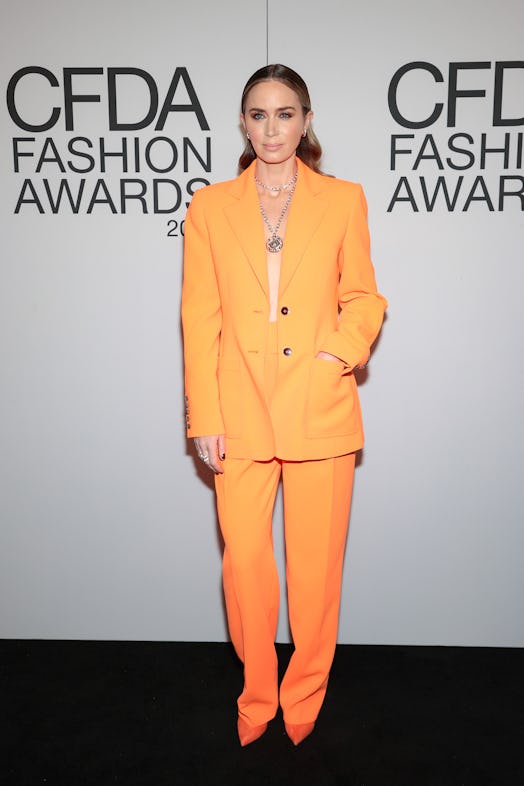Emily Blunt attends the 2021 CFDA Fashion Awards 