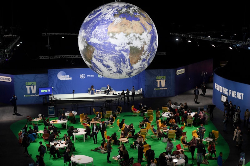 A general view of the Action Hub is pictured during the COP26 UN Climate Change Conference in Glasgo...